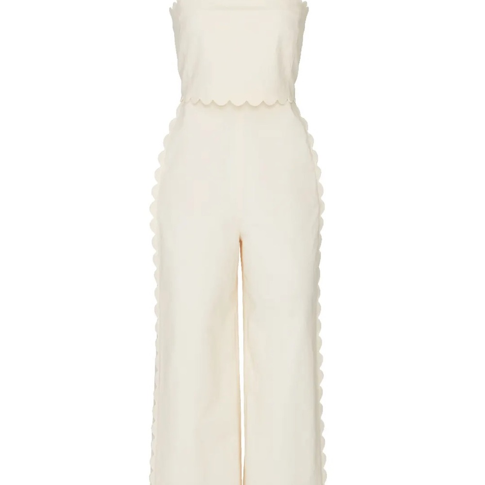 Rebecca Taylor Cream Scalloped Jumpsuit - Picture 9 of 12